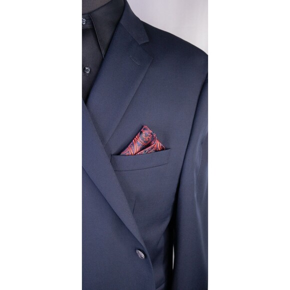 Michael Kors Mens Sport Coat Blazer Jacket 2-Button Navy Blue Sz 48R Wool Blend - Picture 4 of 15